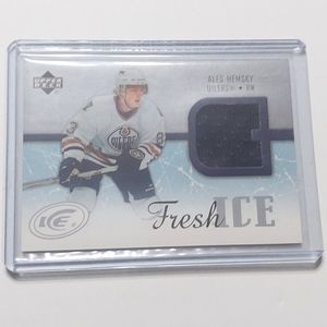 Ales Hemsky Fresh Ice Deck Jersey Hockey Card 2005/06 Edmonton Oilers